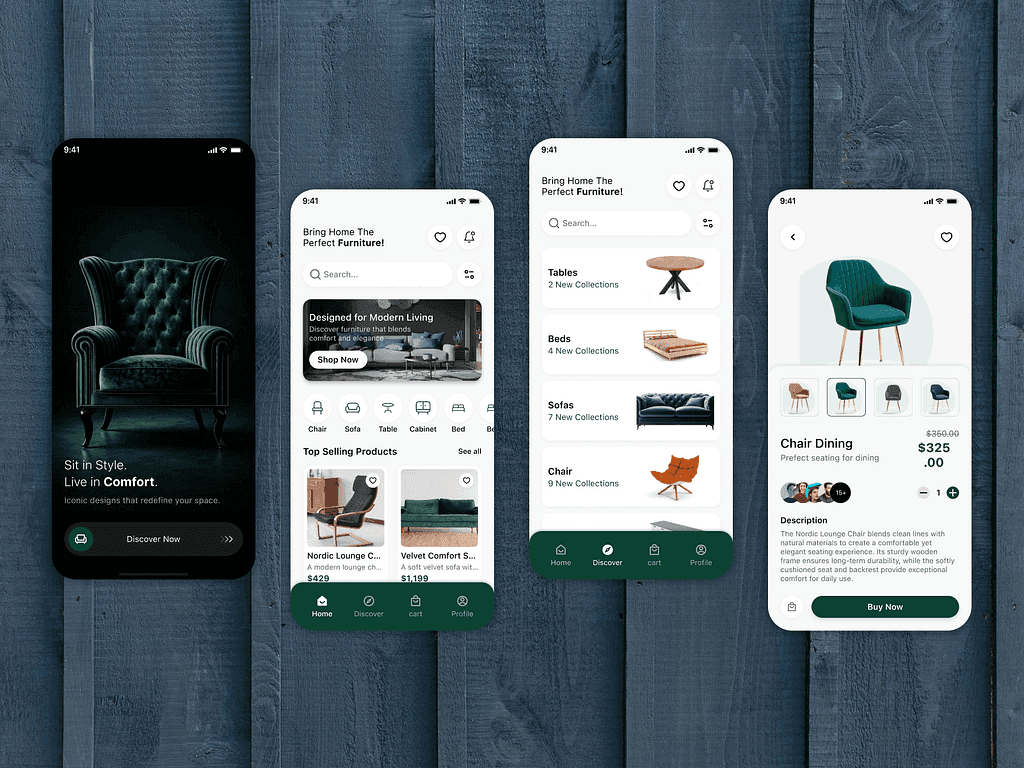 Modern Furniture App UI & Application Development
